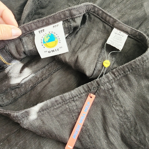 UNIF THE NETTO MAXI SKIRT BLACK BLEND OF LINEN & RAYON LOW RISE NWT SZ MEDIUM - Picture 4 of 15